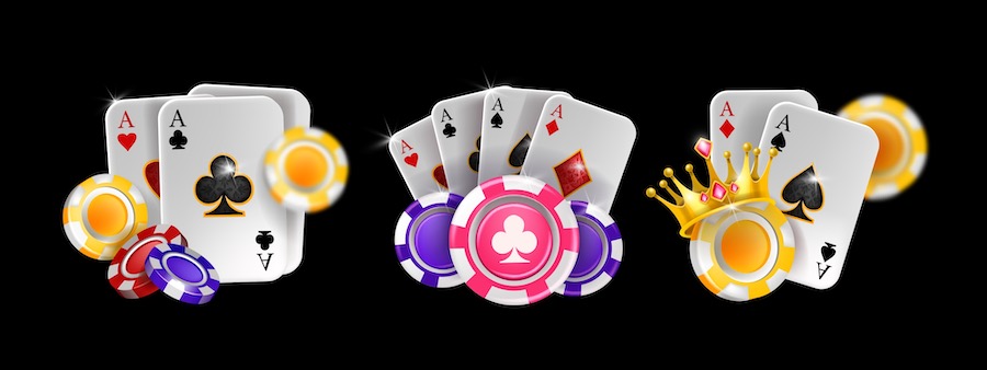 Casino poker, as karta za igranje, online blackjack ilustracija sreće