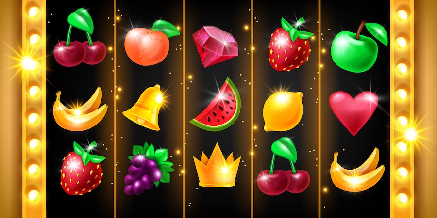 Set ikona za casino slot voćnu igru